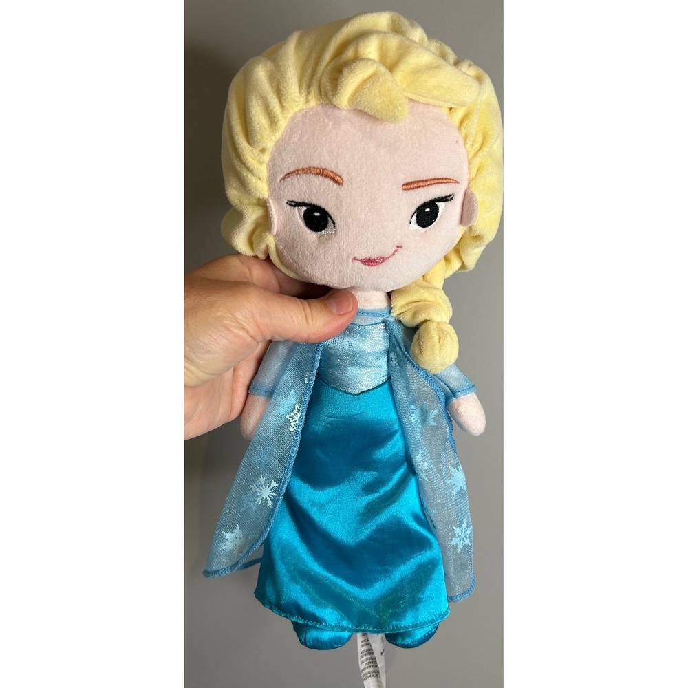 Disney Store Parks Frozen Elsa Plush Doll 12 Inch Soft Toy Ice Blue Snowflake